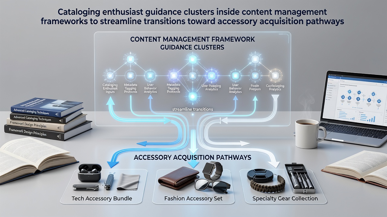 Content management dashboard showing organized clusters of enthusiast guidance with pathways to accessory recommendations
