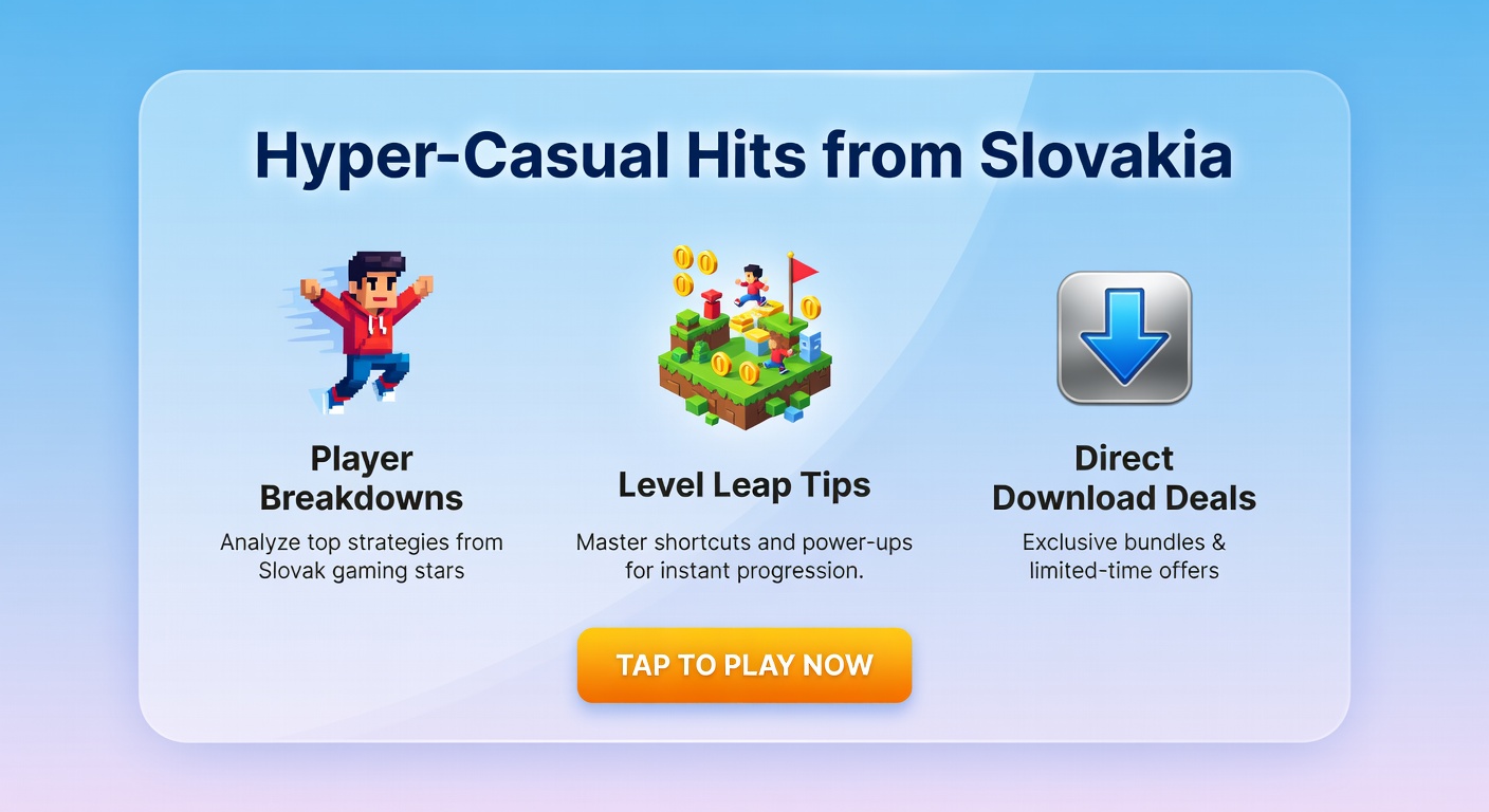 Chart displaying player demographics and retention stats for popular Slovak hyper-casual games