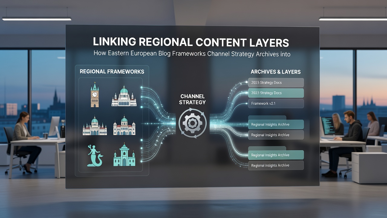 Flow diagram of content layers connecting game strategy archives to Eastern European hardware markets
