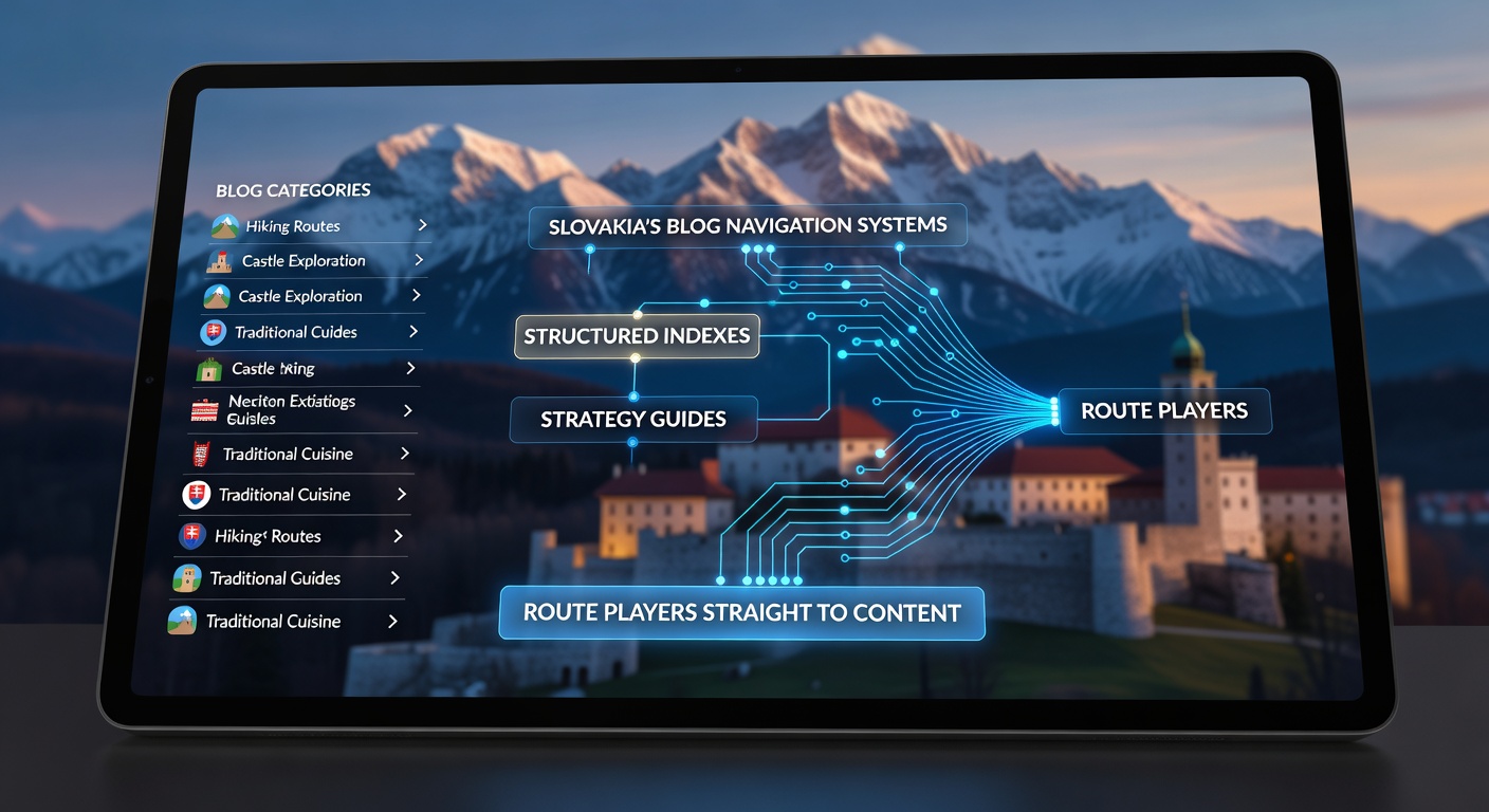 Close-up view of a blog sidebar index with clickable subcategories directing users from tactical advice to specialized gaming peripherals