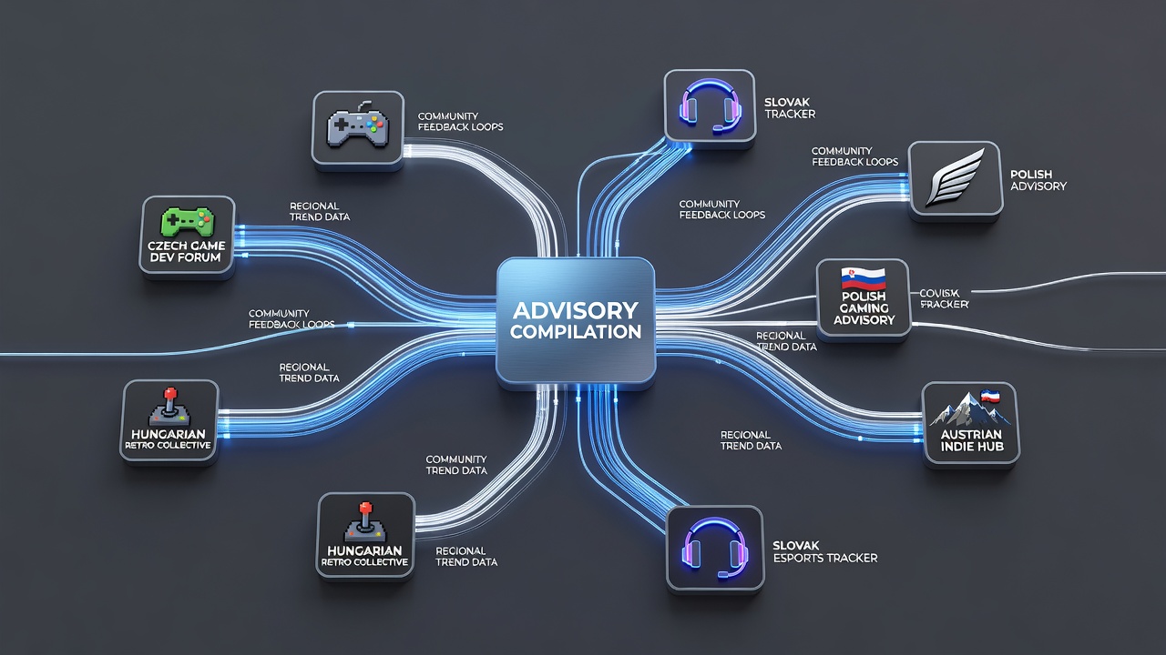 Screenshot of a Central European gaming blog interface showing advisory content transitioning to embedded shop recommendations